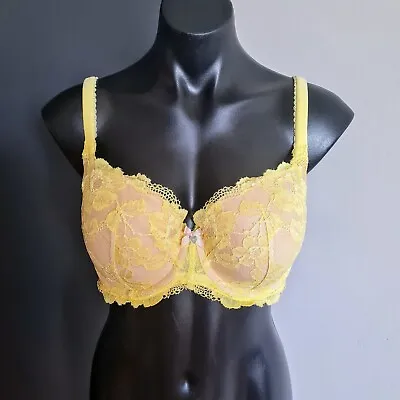 Women's Size 36DD 'VICTORIA'S SECRET' Gorgeous Yellow Underwire Lace Bra - EUC • $30