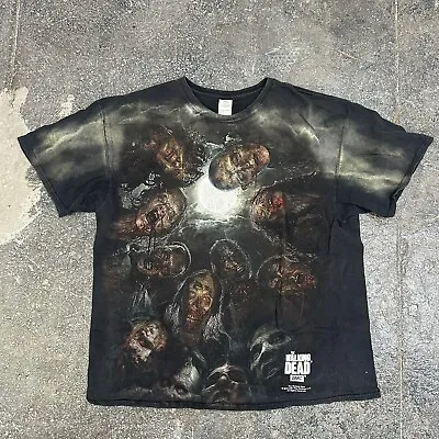 THE WALKING DEAD AMC Mega All Over Print Zombies 2015 Shirt 2XL XXL Promo TV • $50