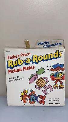 1985 Fisher Price Rub-A-Rounds Picture Plates WACKY CHARACTERS -Vintage Toy NEW • $12.95