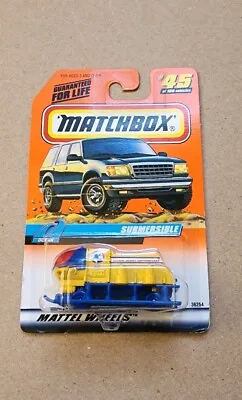 Matchbox Submersible #45 Diecast 1:64 Scale 1998 Brand New & Mint On Card • $3