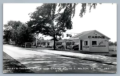 Milton Vt Riley's Tavern Store & Cabins Vintage Real Photo Postcard Rppc • $25.99