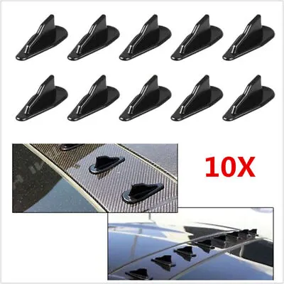 $12.96 • Buy 10pcs PP Roof Shark Fins Spoiler Wing Kit Vortex Generator Black For EVO Style