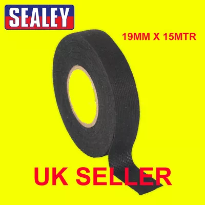 SEALEY FT01 19mm X 15m TAPE PET FLEECE ADHESIVE CLOTH FABRIC WIRING LOOM HARNESS • £3.32