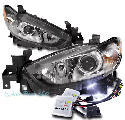 For 14-17 Mazda 6 Halogen Projector Headlights Headlamps Chrome W/10K Xenon HID • $457.95