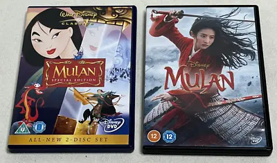 MULAN : 2 Disc Special Edition Animation + 2020 Live Action Disney Film DVD Set • £6.26