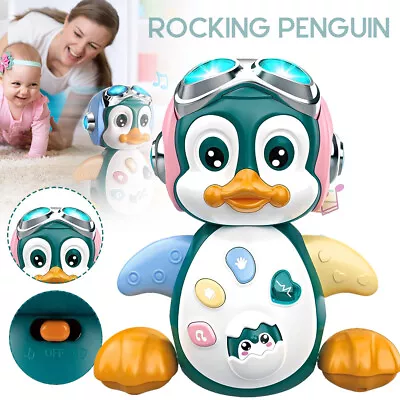 Baby Toys For 1 Year Old Penguin Dancing Crawling With Lights Boy Girl Gifts • $18.79