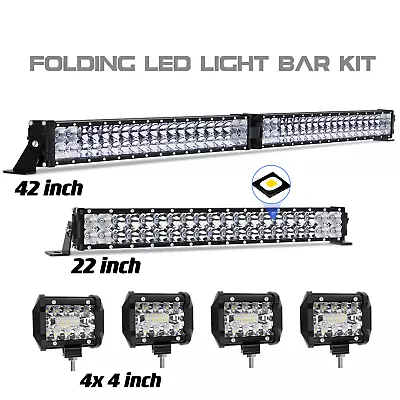 52 Inch LED Offroad Light Bar + 22 Inch + 4X 4  PODS For SUV Van FORD JEEP Truck • $99.98