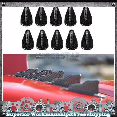 $11.10 • Buy 10 X Universal Vortex Generator EVO Style Roof Shark Fins Spoiler Wing PP Carbon