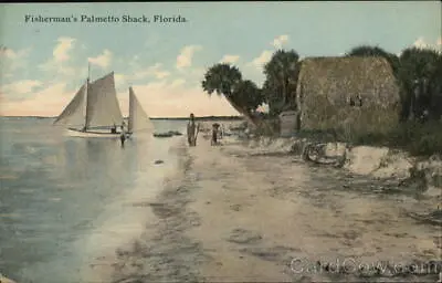 Florida Fisherman's Palmetto Shack The H. & Wb Drew Co. Antique Postcard Vintage • $9.99