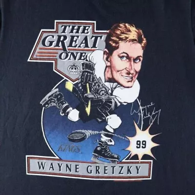 Vtg 1988 Wayne Gretzky Los Angeles Kings Black Unisex T-Shirt • $16.14