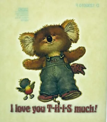 Original Vintage 1980 I Love You This Much! Koala Bear Iron On Transfer • $5