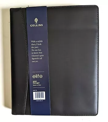 Collins Elite Manager Week To View Business Diary With Appointments 2021 Black • £20