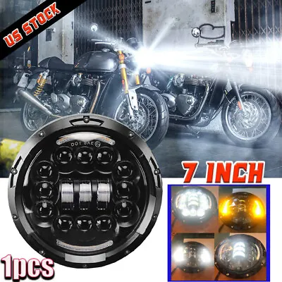 7 Inch Round LED HEADLIGHT For Yamaha XJ XS 250 400 600 650 750 850 1100 Virago • $49.99