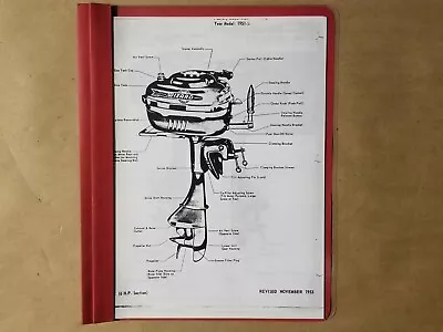 Vtg Reproduction 1949-1953 Wizard WF-4/WG-4 Outboard Parts List Manual 26 Pages • $13.99