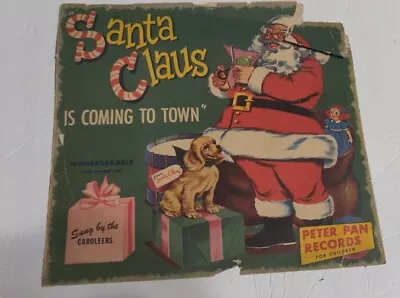 Vintage Slip Cover Record Album Santa Claus Is Coming To Town Peter Pan Caroleer • $4.99