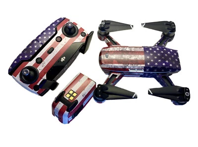 $28.14 • Buy DJI Spark  Wrap RC -W/2 Battery Skin / USA Flag / Sticker /Decal