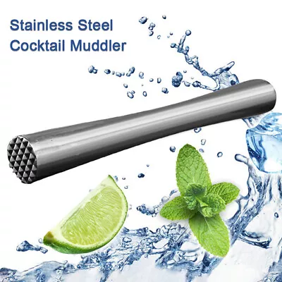 Cocktail Stainless Steel Wine Mixing Stick Cocktail Muddler With Crushing Hammer • $8.59