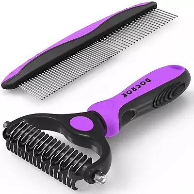 Pet Grooming Brush And Metal Comb Combo Cat Brush Dog Brush For Shedding Under • $15.99