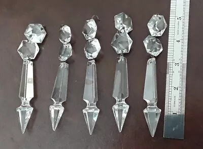  Good Antique Vintage Crystal Chandelier Lights Spear Drops  Replacement Spares  • £15