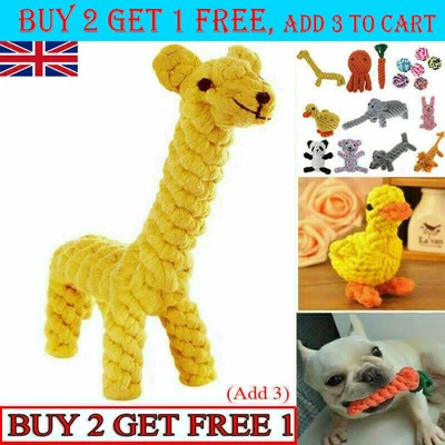 Pet Dog Chew Toys Braided Rope Indestructible Dog Teeth Dental Cleaner Gifts A • £5.99