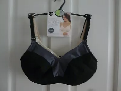 £14.50 • Buy Marks & Spencer 2 Pack Non Wired Cotton Rich Nursing Bras Black/nude Size 34 Dd