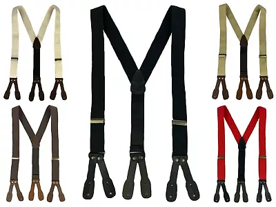 Canvas Old West Y-Back Button End Suspenders In Multiple Colors And Sizes • $28