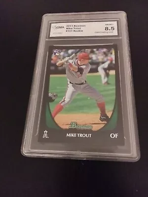 Mike Trout 2011 Bowman Draft #101 RC Rookie Card GMA 8.5 Los Angeles Angels • $119.95