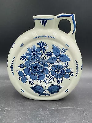 Ceramic Antique Porcelain Jug Flower Vase Jug BlueW Delft Thistle Hand Painted • $75.41