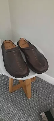 Clarks Slip On Mule Sandals Size 9 Brown • £21