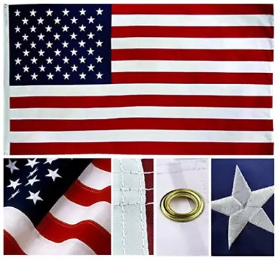 3x5ft US American Flag Heavy Duty Embroidered Stars Sewn Stripes Grommets Oxford • $15.88