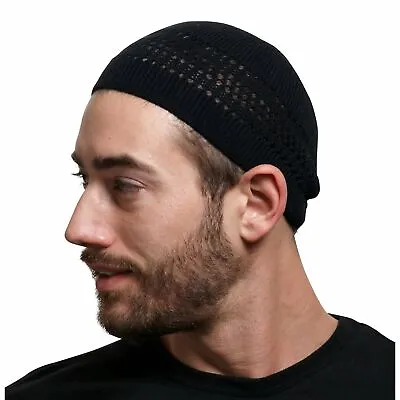 Cotton Kufi Beanie Hats With Lattice Weave In Solid Colors • $13.95