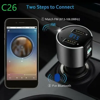 Handsfree Wireless Bluetooth Car Kit FM Transmitter Radio MP3 Player USB Charger • $18.19