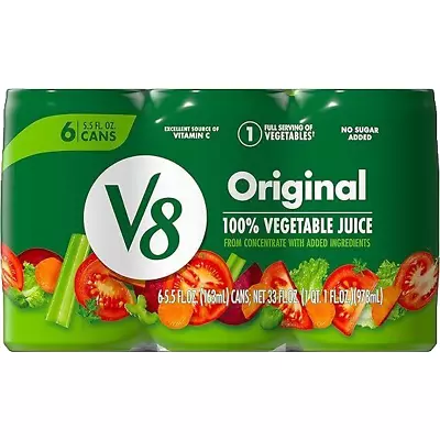 V8 Original 100% Vegetable Juice 5.5 Fl Oz Can (Pack Of 6) • $11.75
