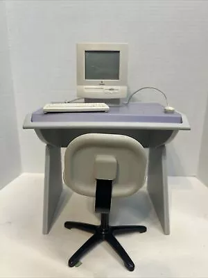 VTG American Girl 1996 Mini Macintosh Toy Computer Desk Chair Mac Pleasant Apple • $50