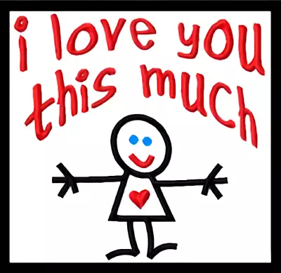 I Love You This Much Kid Drawing Family Hugs Kiss Cuddle MAGNET • $4.73