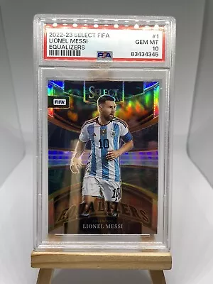 2022-23 Select FIFA World Cup Equalizers Lionel Messi #1 PSA 10 • £59.99