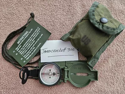 CAMMENGA 3H Tritium Lensatic Military Issue Compass 2019 Date Pouch Card • $84.95