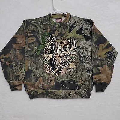 Mossy Oak Kids Camo Sweat Shirt Size S Small Long Sleeve Elk Casual Sportex • $13.87