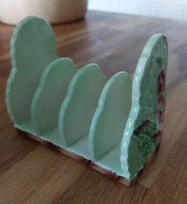 £4.50 • Buy Vintage Carlton Ware Toast Rack -art Deco Ceramic Foxglove