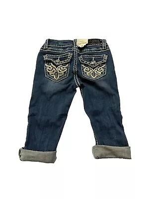 Girls Kids LA Idol Jeans Capri Sz 8 23 X 12.5 NWT Rhinestones Denim • $12.99