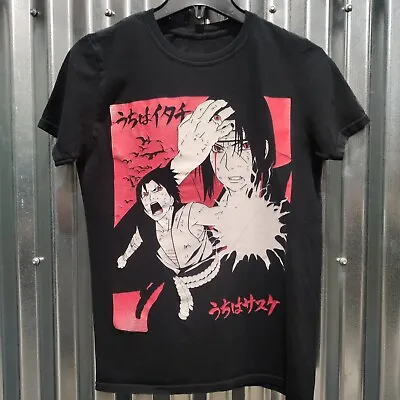 Itachi & Sasuke Uchiha Sharingan T Shirt Size S Black Naruto Shippuden  • $8.99