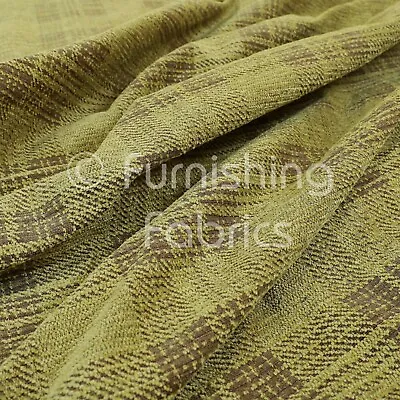 New Designer Checked Tartan Pattern Green Colour Soft Chenille Upholstery Fabric • £1.99