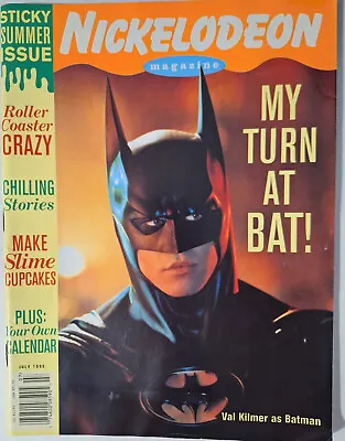 Nickelodeon Magazine (July 1995) Val Kilmer Bob Kane Marc Weiner Interviews • $19.99