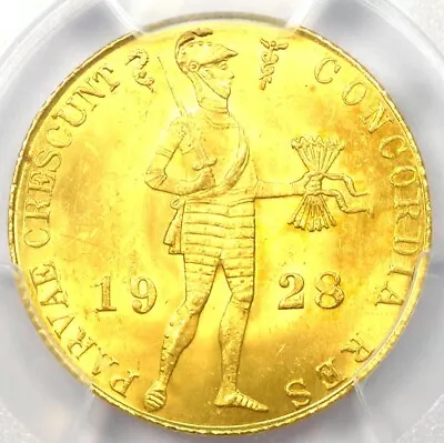 1928 Netherlands Gold Ducat Coin 1D - Certified PCGS MS63 (BU UNC) - Rare Coin • $536.75