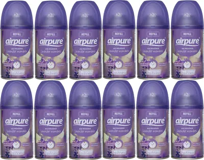 £16.59 • Buy 12 X Airpure Automatic Spray, Air Freshener Refill, Lavender, 250ml