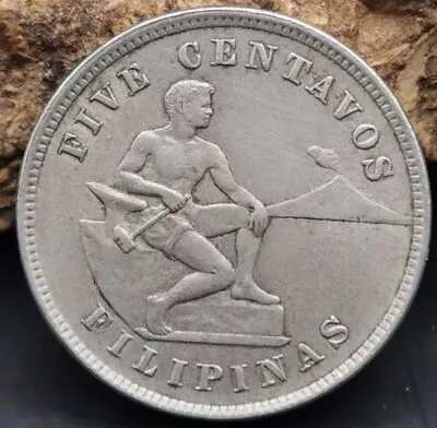 1903 5 Centavos Very FIne Philippines US Philadelphia Mint Five USA • $10