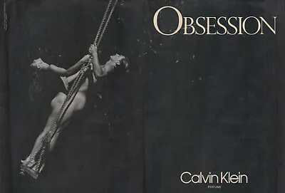 Obsession Perfume By Calvin Klein Ad 1991 Man & Woman Semi-nude On Swing • £9.49