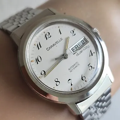 Vintage Bulova Caravelle Men's Automatic Watch Day/date ETA 2879 Swiss Made 1977 • $195