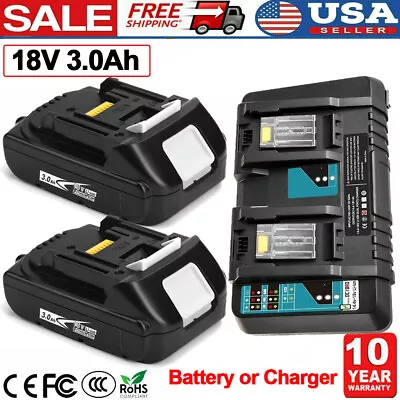 18V 3.0Ah Replacement For Makita Lithium Ion Battery Or Charger BL1860 BL1830 US • $18