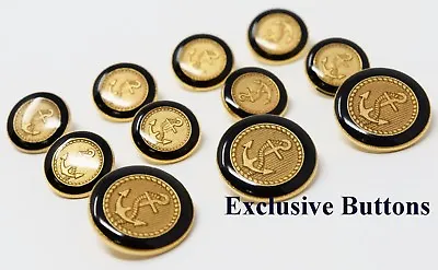 Gold Metal Blazer Buttons Set - Anchor • $1999